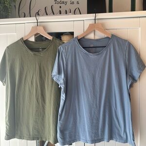 Kindred Bravely Breastfeeding/Maternity Tee Bundle - Olive Green and Light Blue